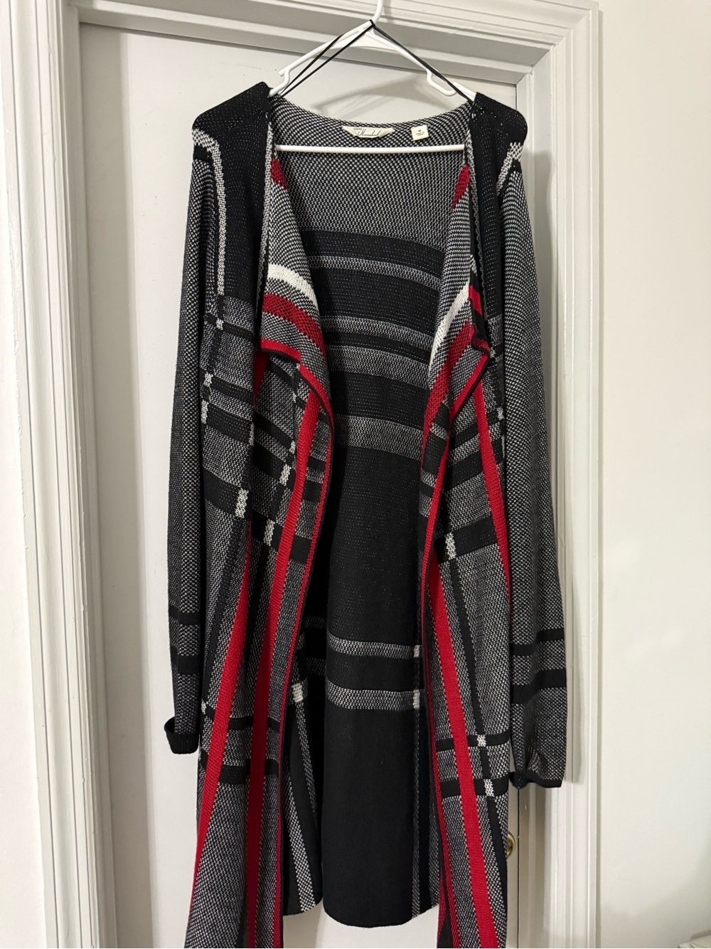 Black White & Red Long Cardigan